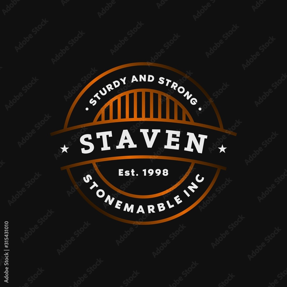vintage and circle badge logo, icon and template