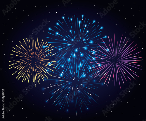 fireworks splash explosion background icon vector illustration design