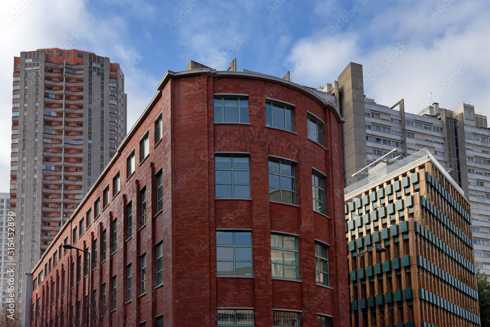 Fototapeta premium Modern building and towers in the 13th district of Paris