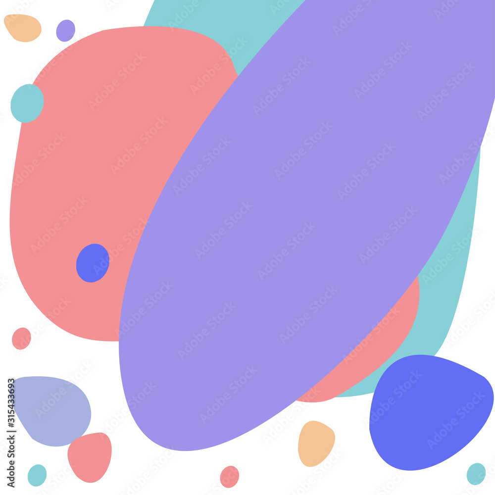 Abstract vector background with colorful spots in memphis style