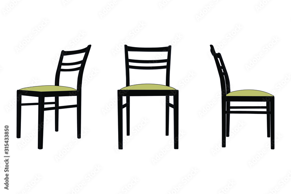 set of black chairs with a light seat. eps10 vector stock illustration set of black chairs with a light seat. eps10 vector stock illustration