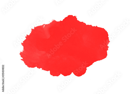 Red abstract watercolor art hand paint background. Artistic hand drawing on white paper.