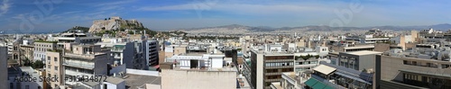 Long Panorama of Athens Greece Sunny Day © markobe