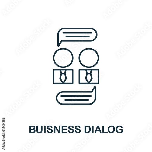 Business Dialog icon from reputation management collection. Simple line element Business Dialog symbol for templates, web design and infographics