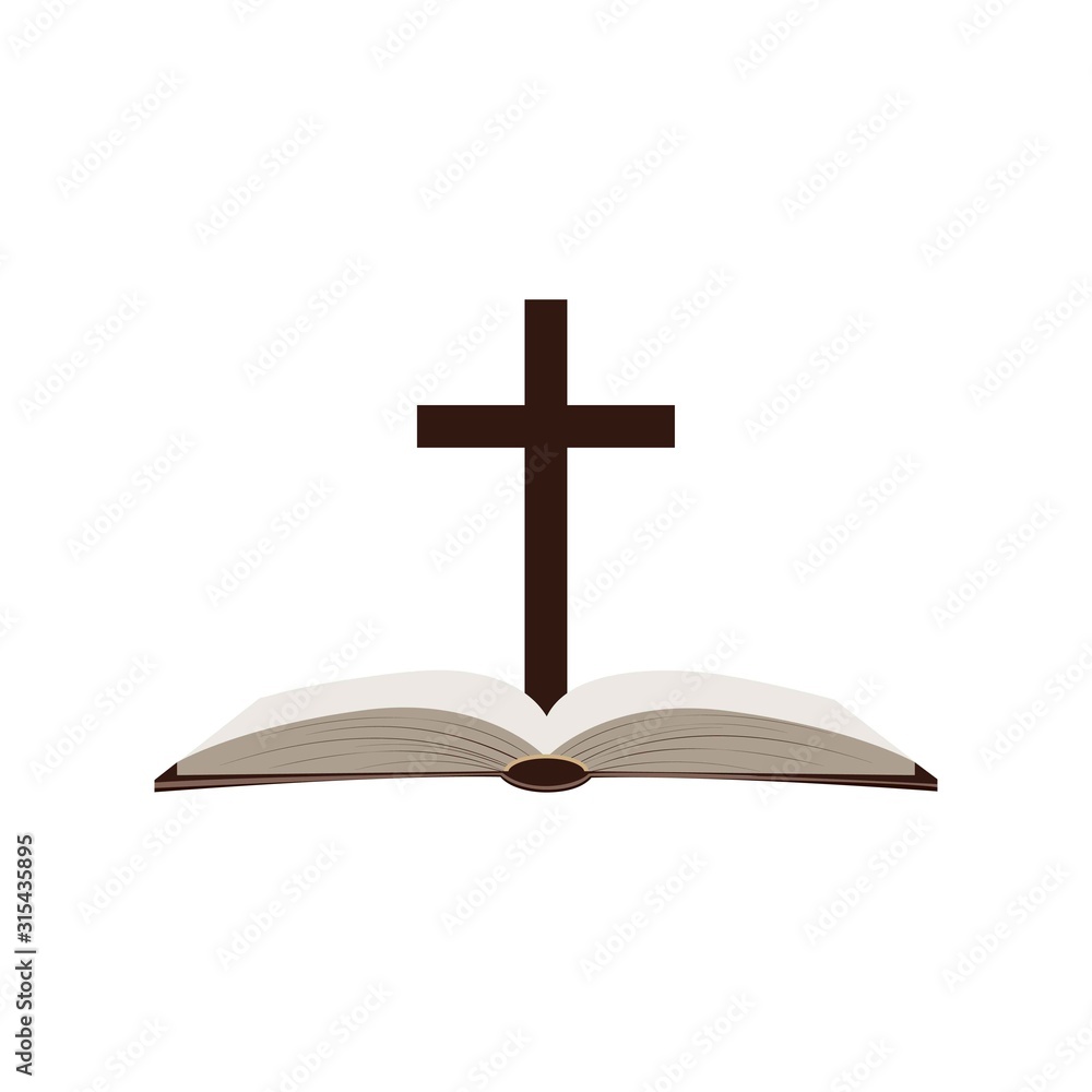 design christian cross icon symbol. Cross and bible, vector illustration design christian cross icon symbol. Cross and bible, vector illustration