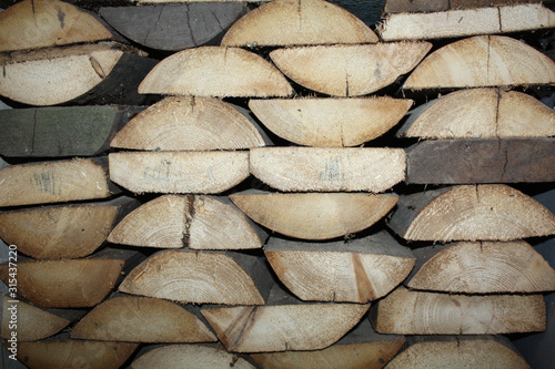 Obraz na płótnie Firewood background. Wooden organic texture. w salonie