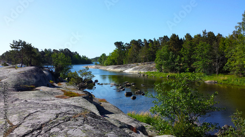 The Swedish coast in the summer.