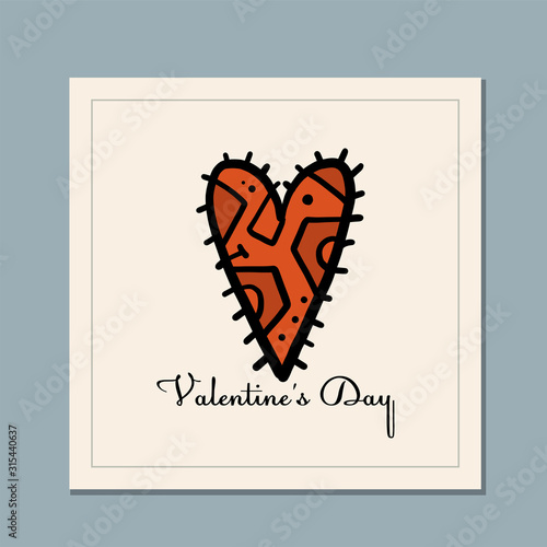 Valentine's day greeting card design. Love and Wedding Art