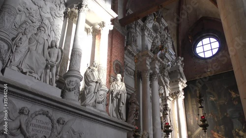 Interior view of Santa Maria Gloriosa dei Frari, venice photo