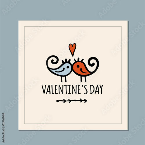 Valentine's day greeting card design. Love and Wedding Art