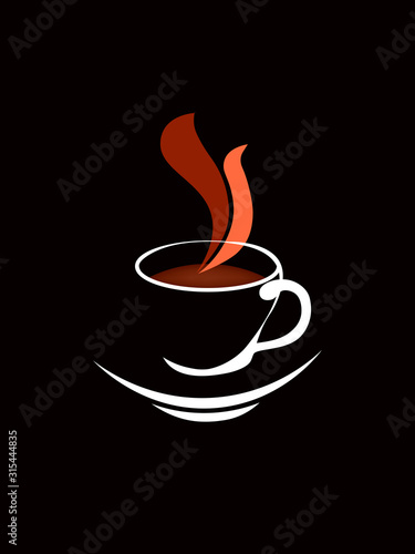 Coffee logo on a brown background