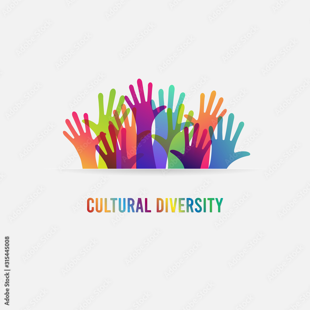 hands of different colors. cultural and ethnic diversity, vector illustration hands of different colors. cultural and ethnic diversity, vector illustration