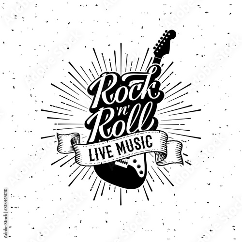Rock and Roll Live Music Starburst Vector illustration