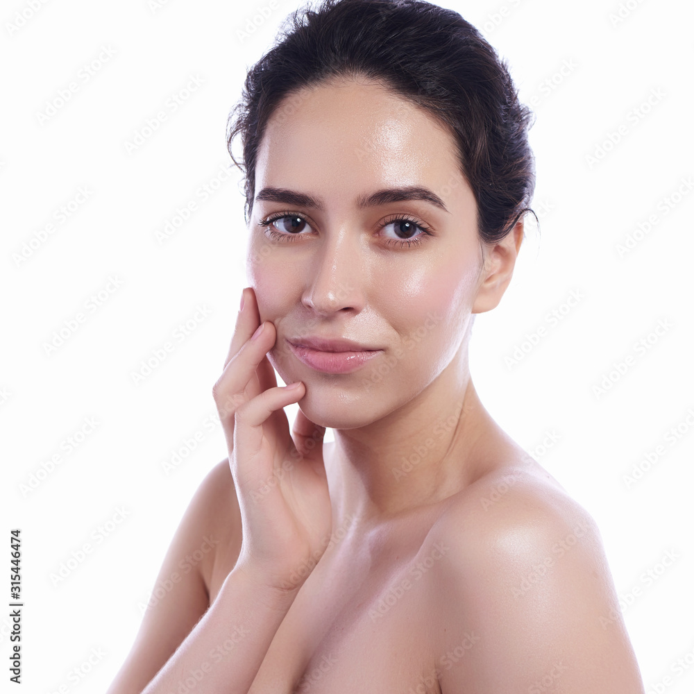 Beauty Woman face Portrait. Beautiful Spa model Girl with Perfect Fresh Clean Skin. Female looking at camera and smiling. Beauty Woman face Portrait. Beautiful Spa model Girl with Perfect Fresh Clean Skin. Female looking at camera and smiling.