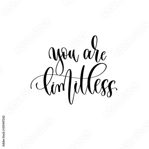 you are limitless - hand lettering inscription text motivation and inspiration positive quote