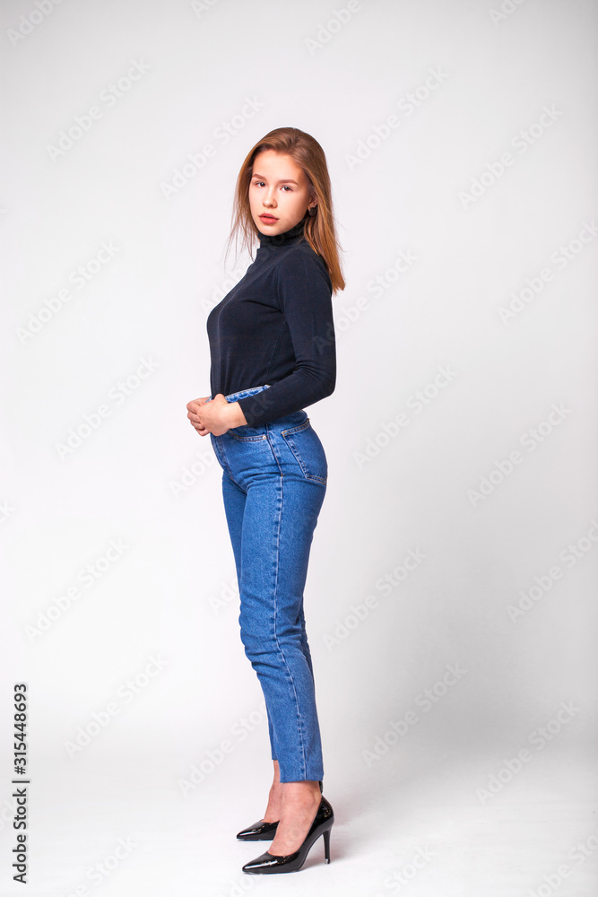 Beautiful girl in blue jeans Beautiful girl in blue jeans