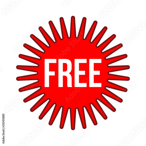 Free sign sticker isolated ...