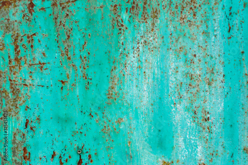 rusty metal texture and turquoise paint