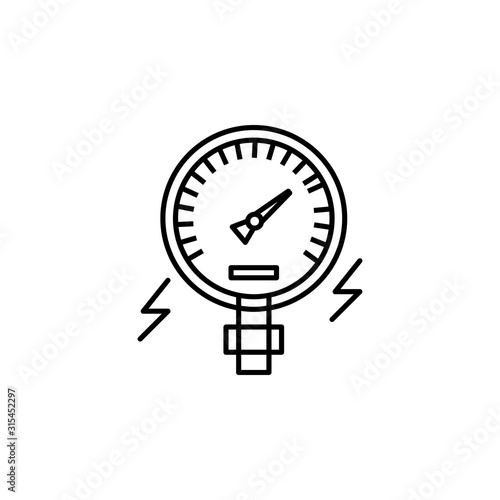 gauge, gauge pressure line icon. Elements of energy illustration icons. Signs, symbols can be used for web, logo, mobile app, UI, UX