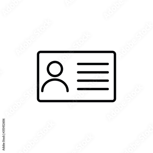 id card icon. line style. Business card icon. Identification card vector