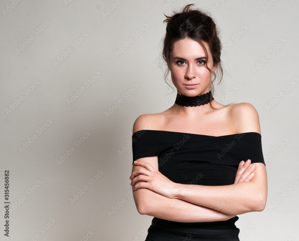 Portrait of a smilling brunette woman Portrait of a smilling brunette woman