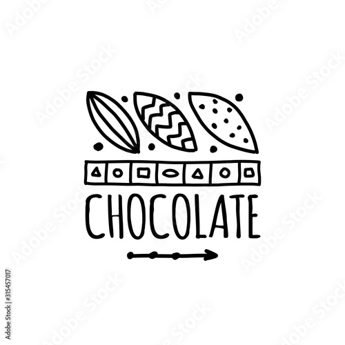 Chocolate, art sign for your design