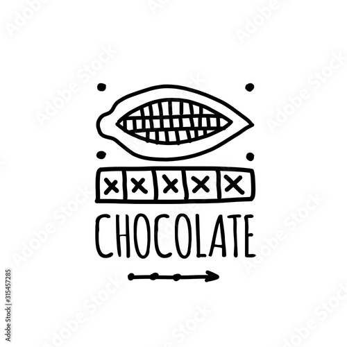 Chocolate, art sign for your design