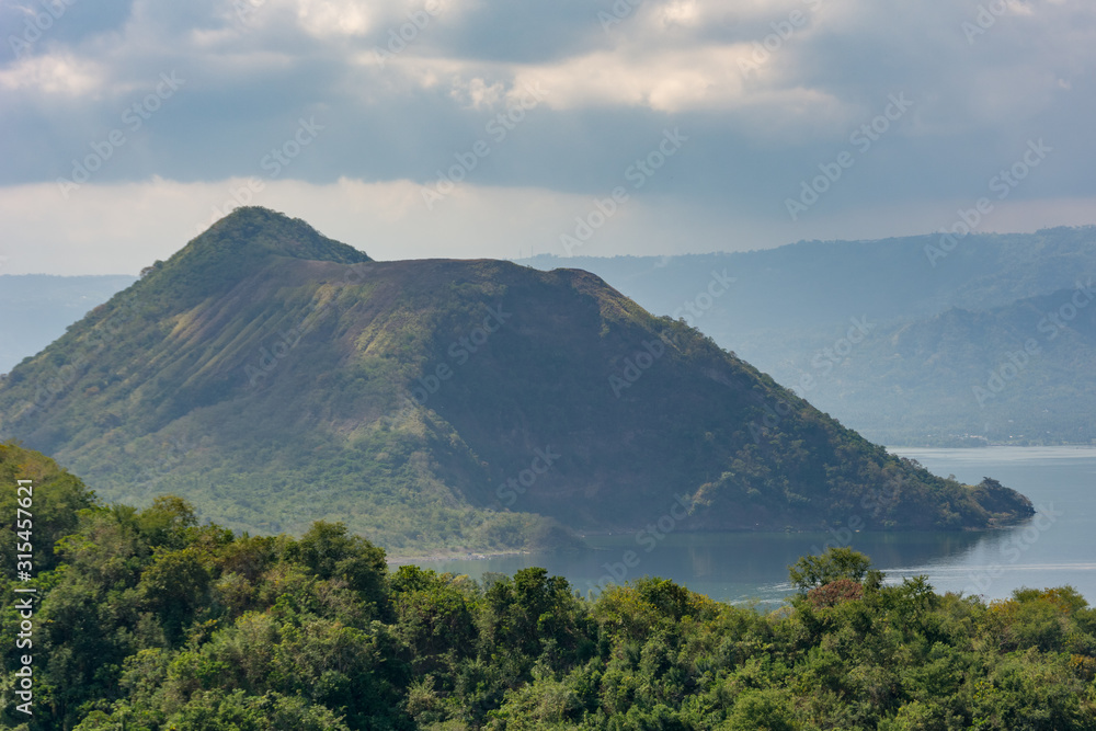 Fototapeta premium Taal is an active volcano in the Philippines, a popular tourist attraction in the country. Located on the island of Luzon south of the capital of the Philippines, Manila.