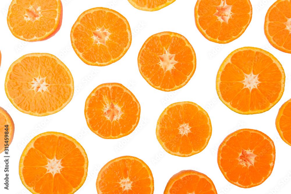 background from halves of ripe oranges and tangerines background from halves of ripe oranges and tangerines