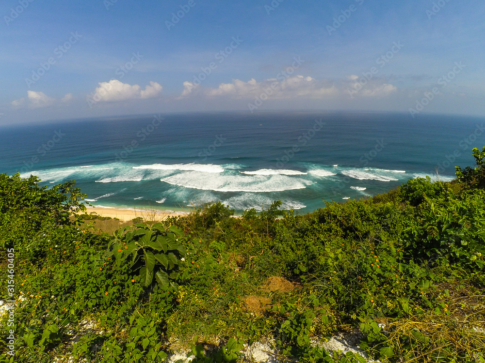 panoramic view of the island..Melasti beach in Bali