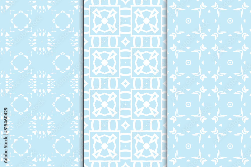 Set of seamless geometric ornaments. Abstract repeating textures. Ethnic template template for printing Set of seamless geometric ornaments. Abstract repeating textures. Ethnic template template for printing