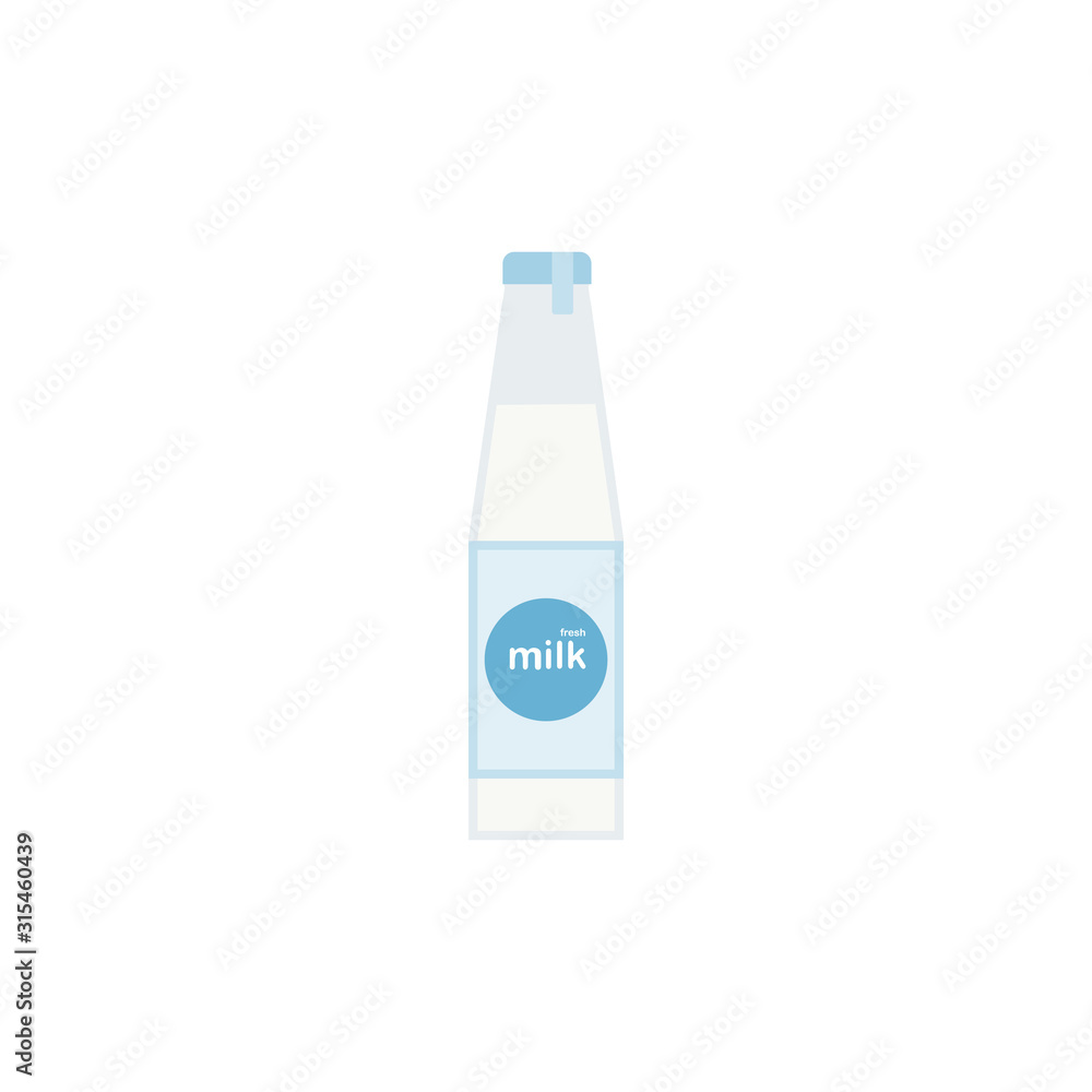 Milk bottle flat vector illustration isolated on a white background. Milk bottle flat vector illustration isolated on a white background.