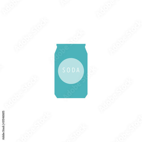 Fresh soda drink in a can flat vector illustration isolated on a white background.