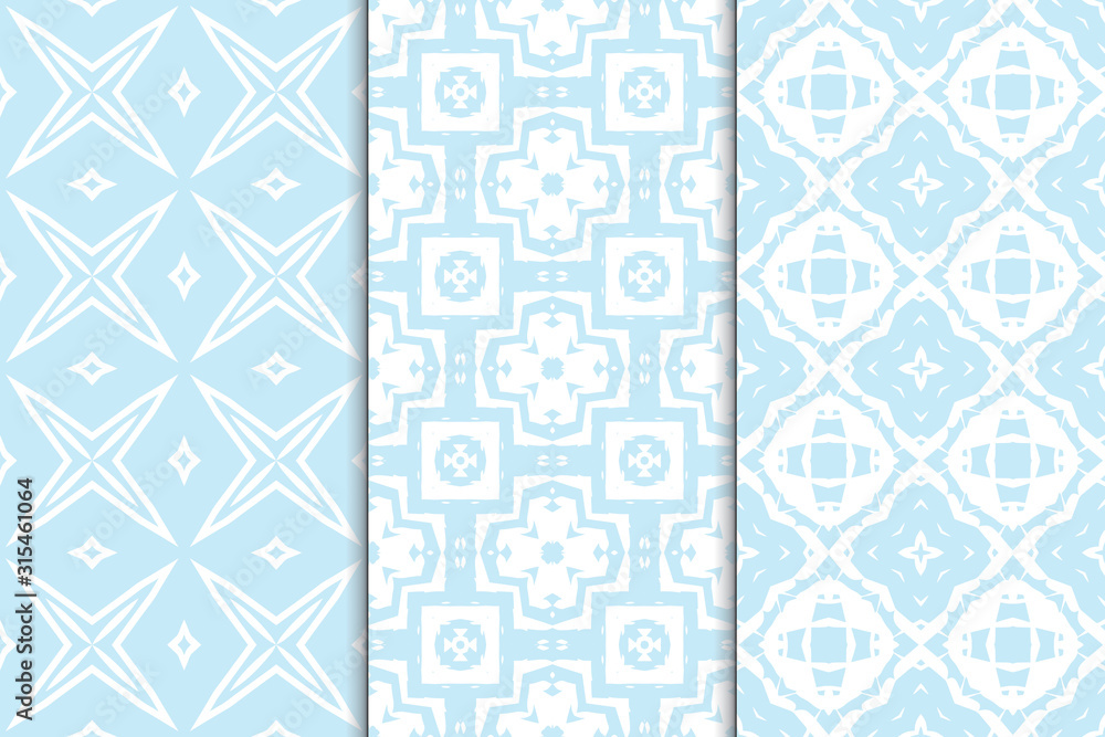 Set of seamless geometric ornaments. Abstract repeating textures. Ethnic template template for printing Set of seamless geometric ornaments. Abstract repeating textures. Ethnic template template for printing