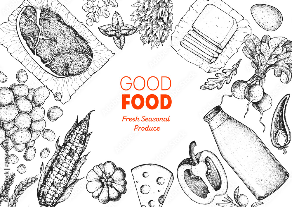 organic-food-illustration-farmers-market-design-elements-hand-drawn