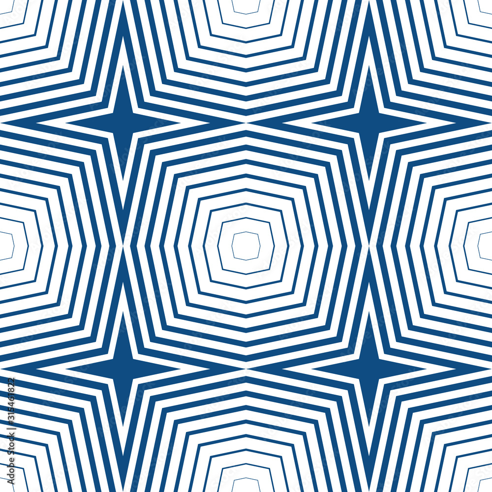 Abstract seamless geometric pattern. Some forms smoothly transform into other forms. Kaleidoscope of lines and angles.