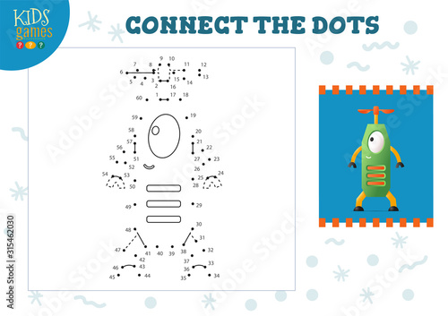 Connect the dots kids mini game vector illustration.