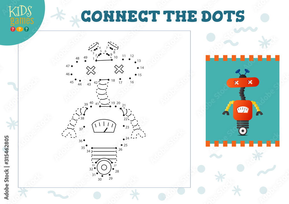 Obraz premium Connect the dots kids game vector illustration