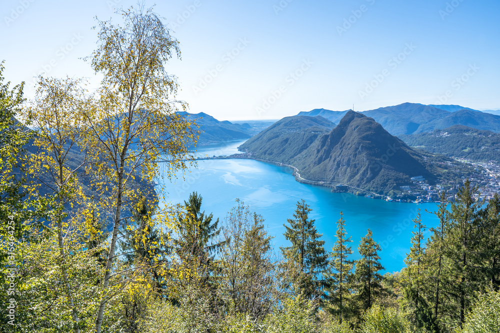 Panorama of Lake Lugano, Switzerland Panorama of Lake Lugano, Switzerland