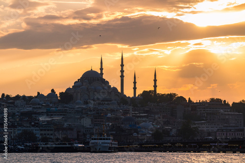sunset over Istanbul city © Cladosa