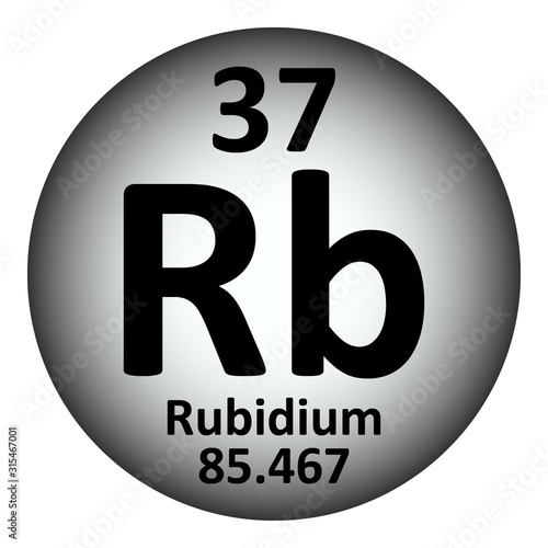 Periodic table element rybidium icon.