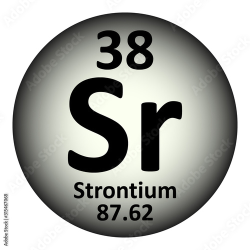 Periodic table element strontium icon.