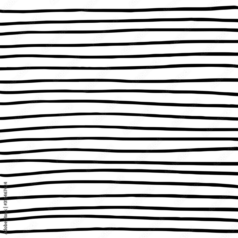 Hand drawn horizontal parallel thin black lines on white background