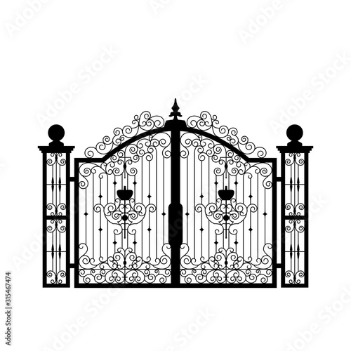 Forged gate vector illustration on white background.  EPS10.