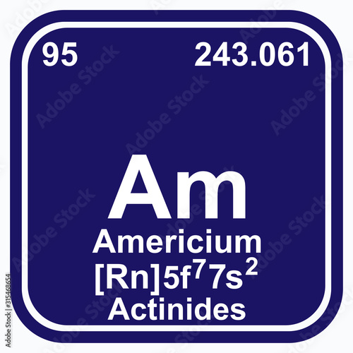Americium Periodic Table of the Elements Vector illustration eps 10