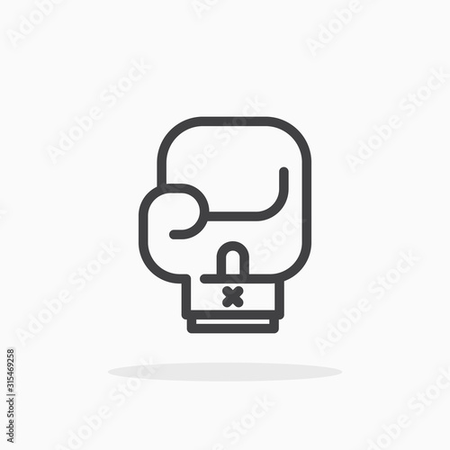 Boxing glove icon in line style. Editable stroke.