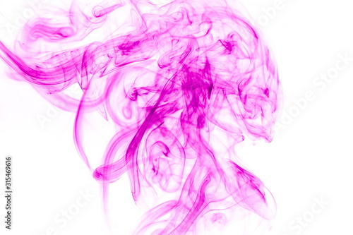 Purple smoke on white background