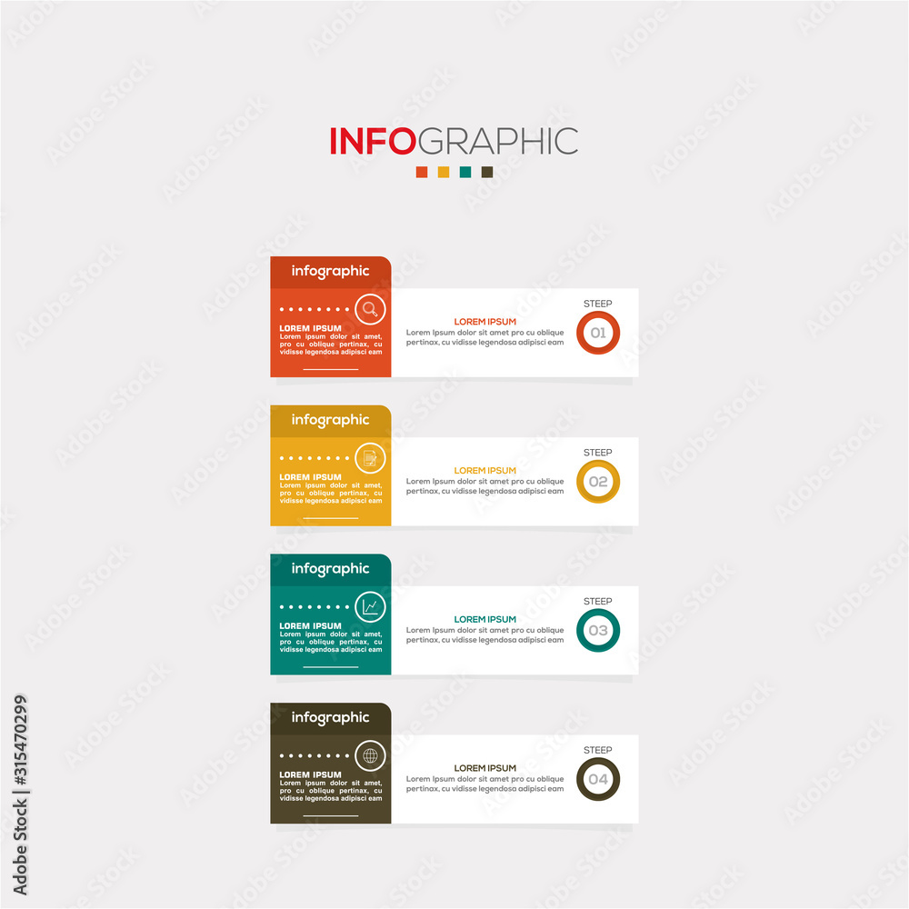 Fototapeta premium Business data visualization. Infographic element with icons and options or steps. Can be used for process, presentation, diagram, workflow layout, info graph, web design. Vector business template.