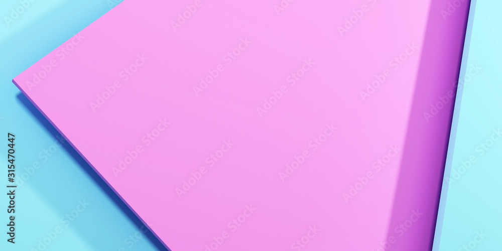 Fototapeta premium Pink and blue pastel background for creative minimalist promotion design. 3d render