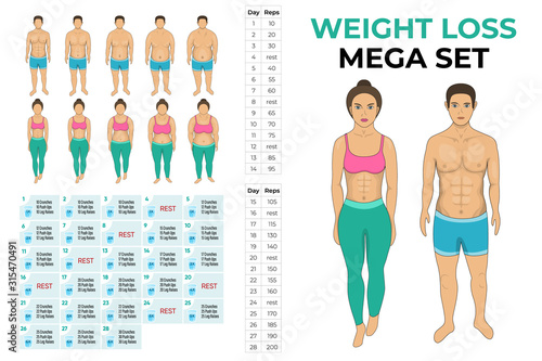 Weigh loss concept design. Overweight problem concept. Isolated vector illustration